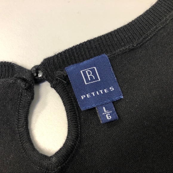 Reitmans Fitted Black Knit Vest, Petite Sz L - Picture 4 of 8